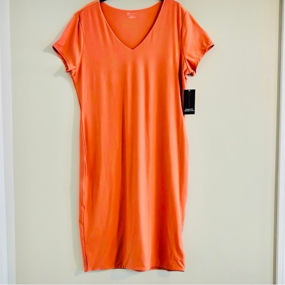 No Boundaries Coral V-Neck Short Sleeve Mini Dress Size XXXL